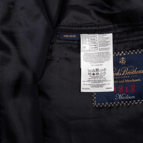 Vintage USA Brooks Brothers 45R Saxxon Madison pinhead weave Suit Jacket Blazer - Picture 7 of 11